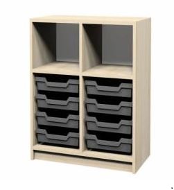 Шафа низька, відкрита, з пластиковими лотками, АНШАР ГРУП (7807), 702х370х780 мм